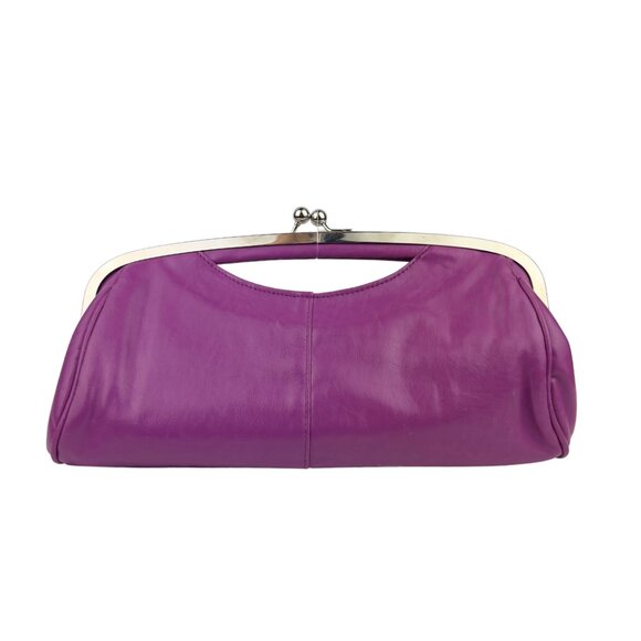 Purple Leather Clutch - Picture 1 of 3